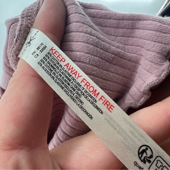 Intimately Free People Lace Trim Rib Crop Top Pink Women’s Shirt Classic Twist - Picture 6 of 8